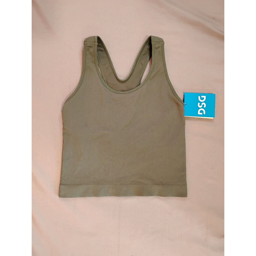 Girls DSG Momentum Seamless Bra Tank Muted Olive Small 8-9